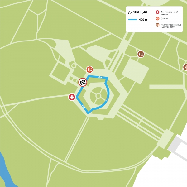 Схема трассы Эстафета Весна 400 м